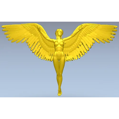 Крылатая фигура в барельефе - 3D модель STL для ЧПУ