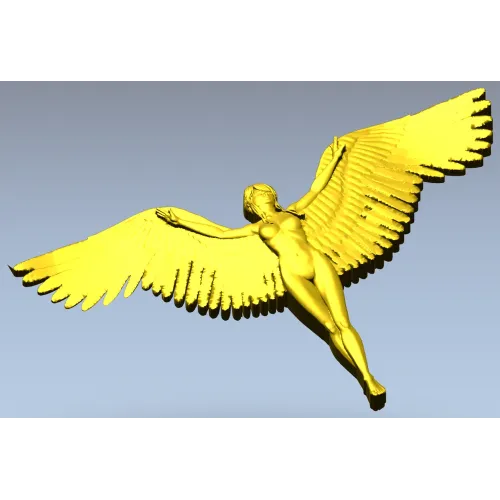 Крылатая фигура в барельефе - 3D модель STL для ЧПУ