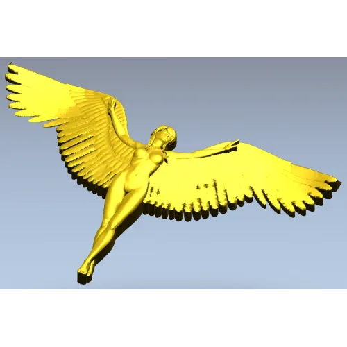 Крылатая фигура в барельефе - 3D модель STL для ЧПУ
