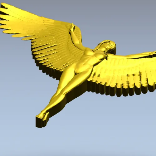 Крылатая фигура в барельефе - 3D модель STL для ЧПУ