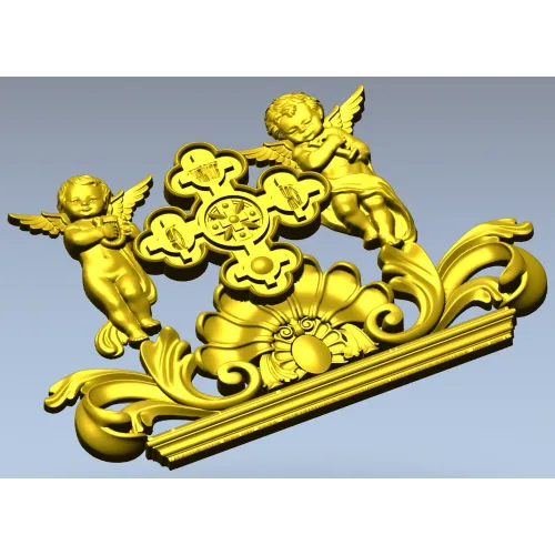 Ангельский картуш с крестом - 3D модель STL для ЧПУ