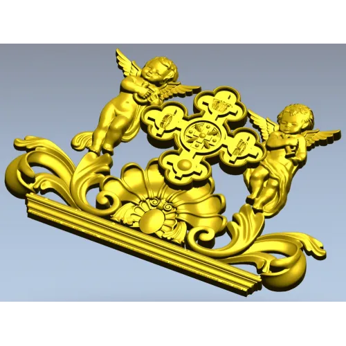 Ангельский картуш с крестом - 3D модель STL для ЧПУ