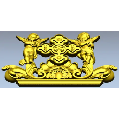 Ангельский картуш с крестом - 3D модель STL для ЧПУ