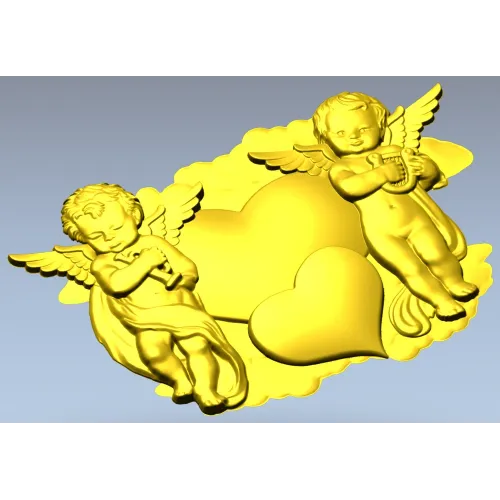 Сердечный дуэт ангелов - 3D модель STL для ЧПУ