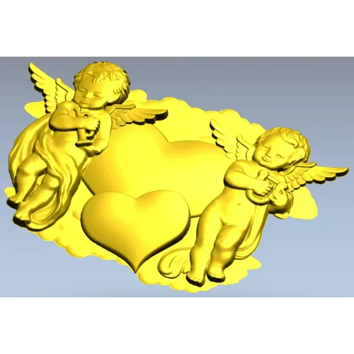 Сердечный дуэт ангелов - 3D модель STL для ЧПУ