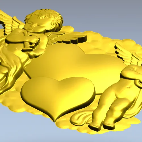 Сердечный дуэт ангелов - 3D модель STL для ЧПУ