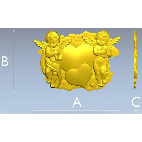 Сердечный дуэт ангелов - 3D модель STL для ЧПУ