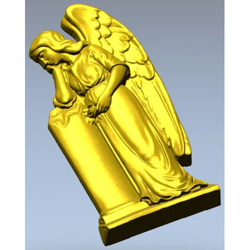 Скорбящий ангел у колонны - 3D модель STL для ЧПУ