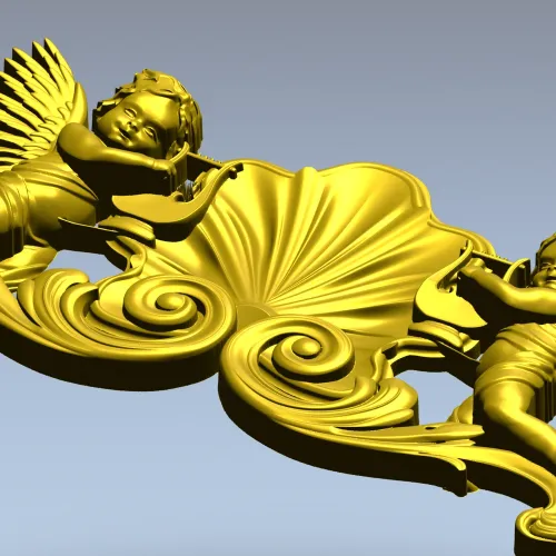 Дуэт путти с раковиной - 3D модель STL для ЧПУ