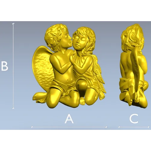 Поцелуй ангелов - 3D рельеф в формате STL для ЧПУ
