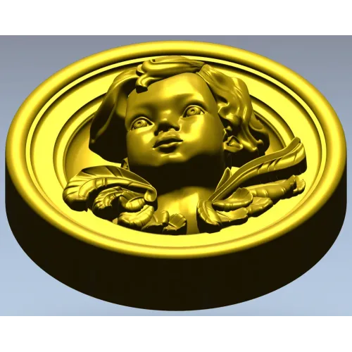Медальон с ангелом - 3D модель STL для ЧПУ