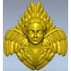 Ангел в короне перьев - 3D модель STL для ЧПУ