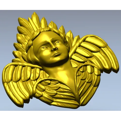 Ангел в короне перьев - 3D модель STL для ЧПУ