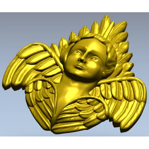 Ангел в короне перьев - 3D модель STL для ЧПУ