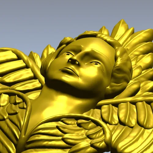 Ангел в короне перьев - 3D модель STL для ЧПУ