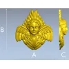 Ангел в короне перьев - 3D модель STL для ЧПУ