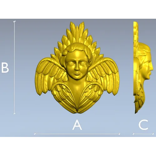 Ангел в короне перьев - 3D модель STL для ЧПУ