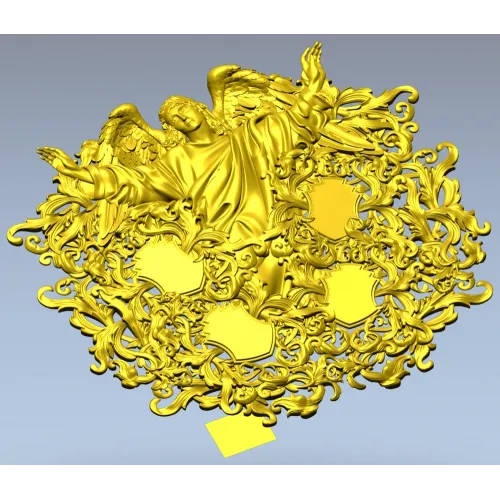 Ангел с картушами - 3D модель STL для ЧПУ