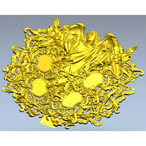 Ангел с картушами - 3D модель STL для ЧПУ