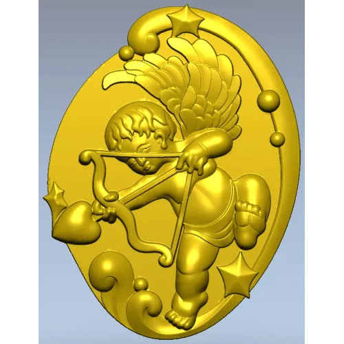 Амур в овальном медальоне - 3D STL модель для ЧПУ