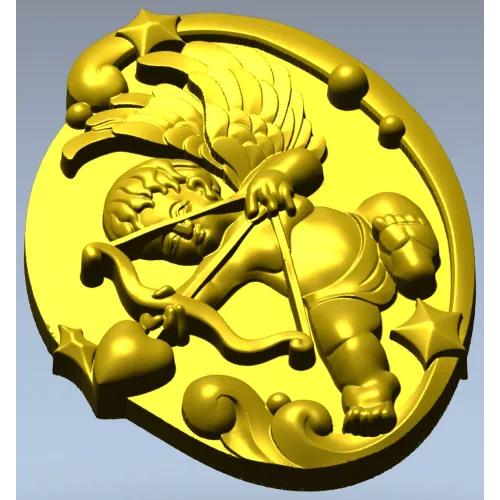 Амур в овальном медальоне - 3D STL модель для ЧПУ