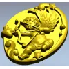 Амур в овальном медальоне - 3D STL модель для ЧПУ