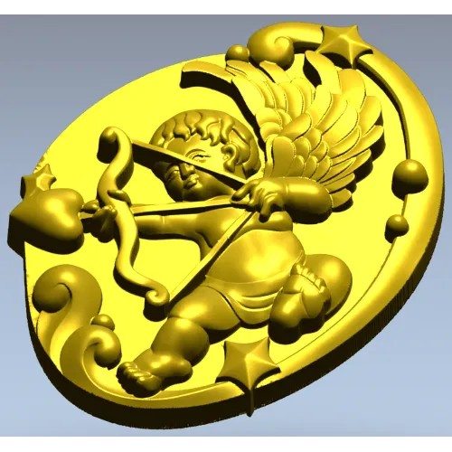 Амур в овальном медальоне - 3D STL модель для ЧПУ