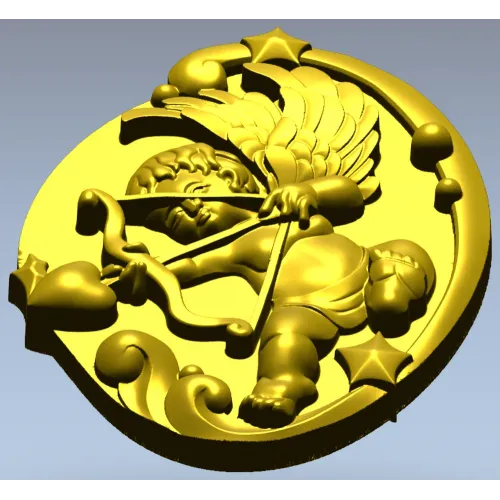 Амур в овальном медальоне - 3D STL модель для ЧПУ