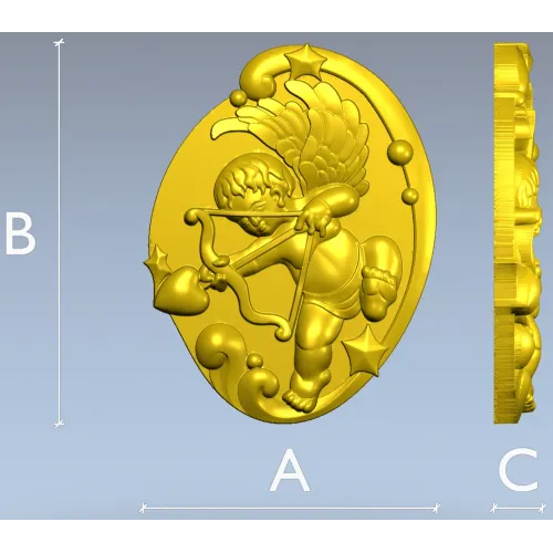 Амур в овальном медальоне - 3D STL модель для ЧПУ
