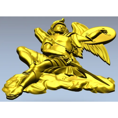 Рельефный ангел-воин - 3D модель в формате STL для ЧПУ