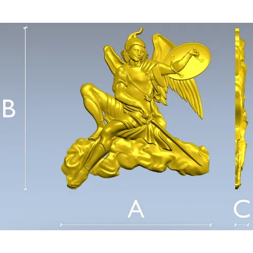 Рельефный ангел-воин - 3D модель в формате STL для ЧПУ