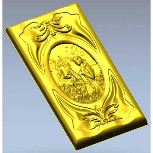 Decorative STL panel "White Rus: Maiden and Steed" - 3D model for CNC