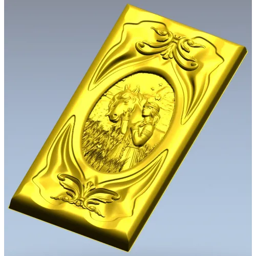 Decorative STL panel "White Rus: Maiden and Steed" - 3D model for CNC