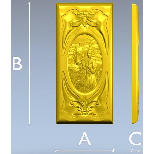 Decorative STL panel "White Rus: Maiden and Steed" - 3D model for CNC