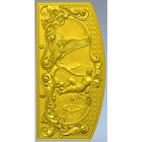 Gamayun Relief Panel STL for CNC carving