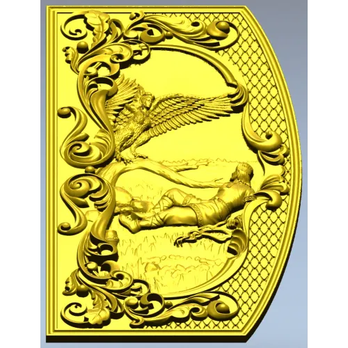 Gamayun Relief Panel STL for CNC carving