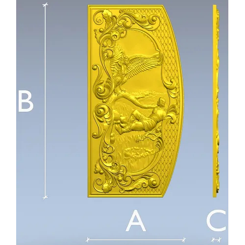 Gamayun Relief Panel STL for CNC carving