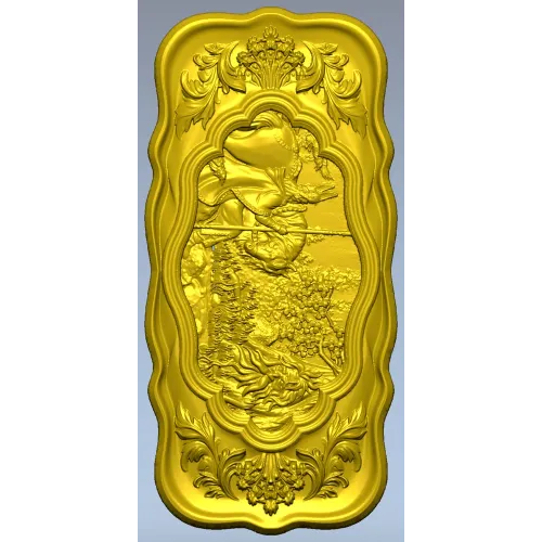 Рыбак у реки - барельеф для ЧПУ (STL)