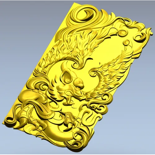 Winged Dragon High-Relief Panel STL