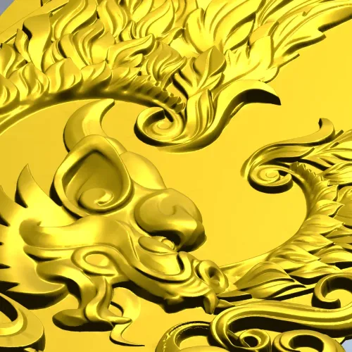 Winged Dragon High-Relief Panel STL
