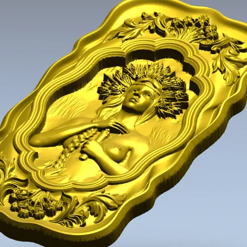 Жрица Купальской ночи - 3D панно в формате STL для ЧПУ