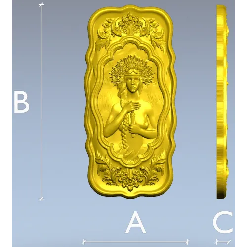 Жрица Купальской ночи - 3D панно в формате STL для ЧПУ