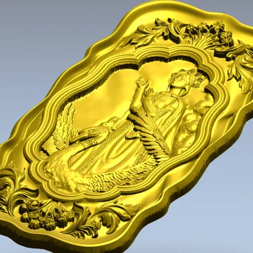 Лада со лебедем - рельефная 3D модель STL для ЧПУ