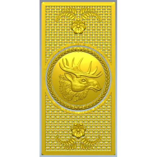 Elk Medallion Decorative Panel STL for CNC