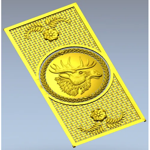 Elk Medallion Decorative Panel STL for CNC