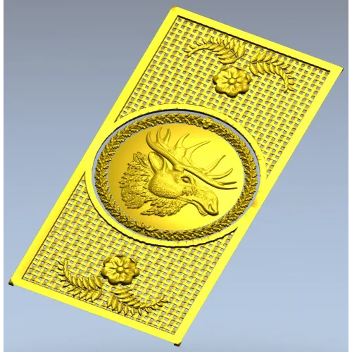 Elk Medallion Decorative Panel STL for CNC
