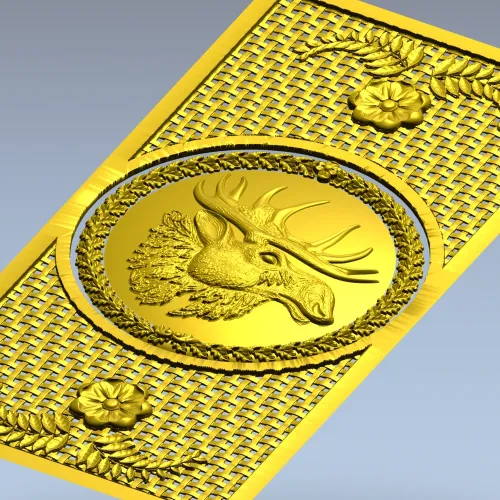 Elk Medallion Decorative Panel STL for CNC
