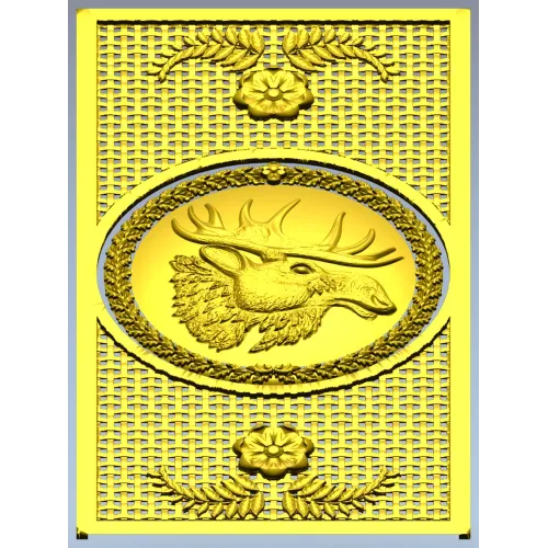 Elk Medallion Decorative Panel STL for CNC
