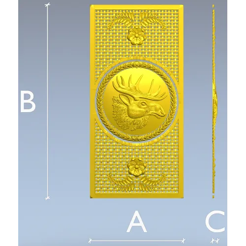 Elk Medallion Decorative Panel STL for CNC