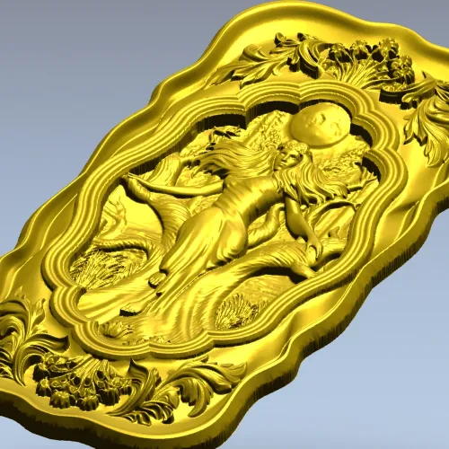 Moonlit Mara - Ornate Relief Panel STL for CNC